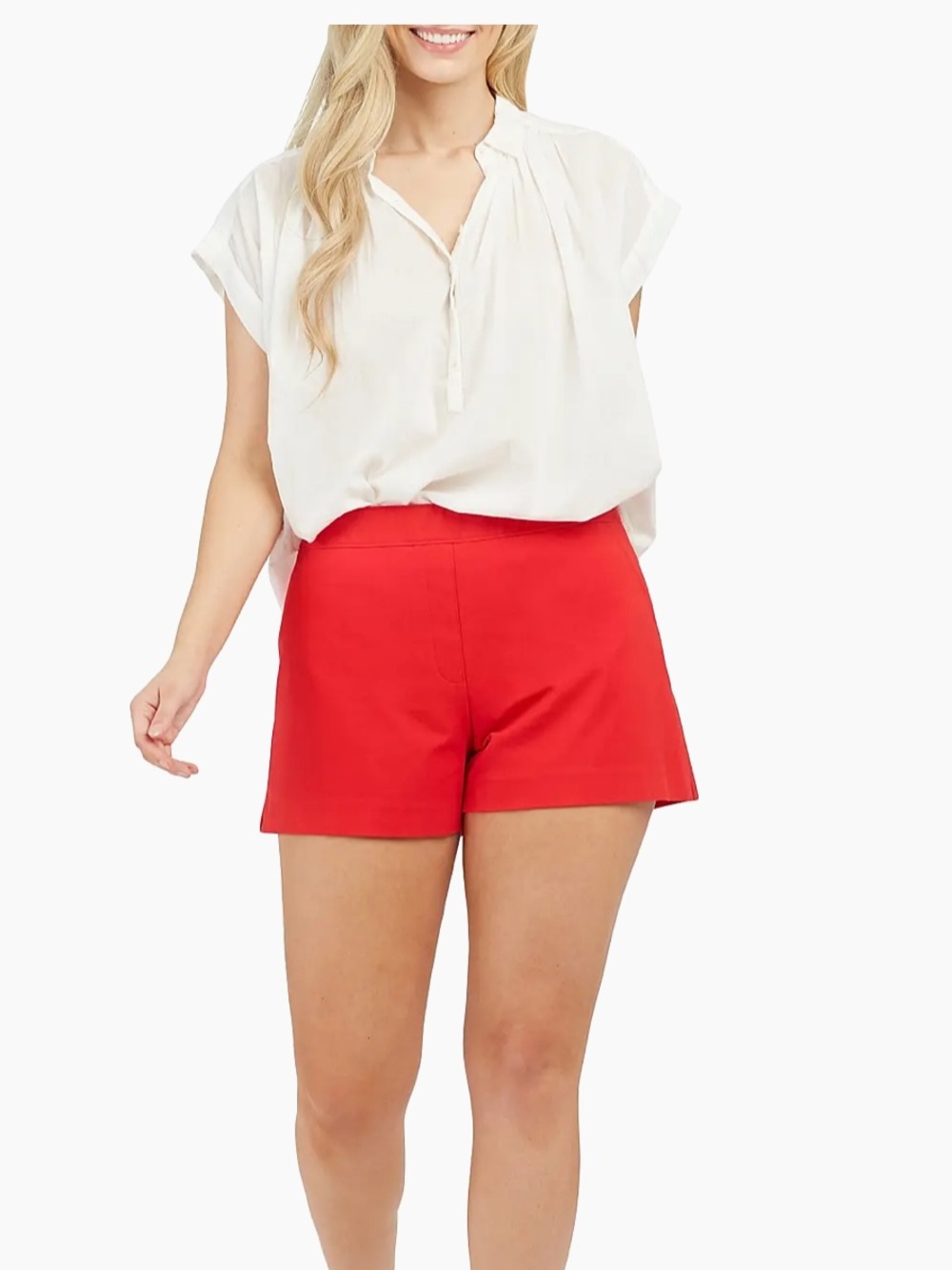 SPANX Women’s High-Rise 6 inch Red Dress Shorts